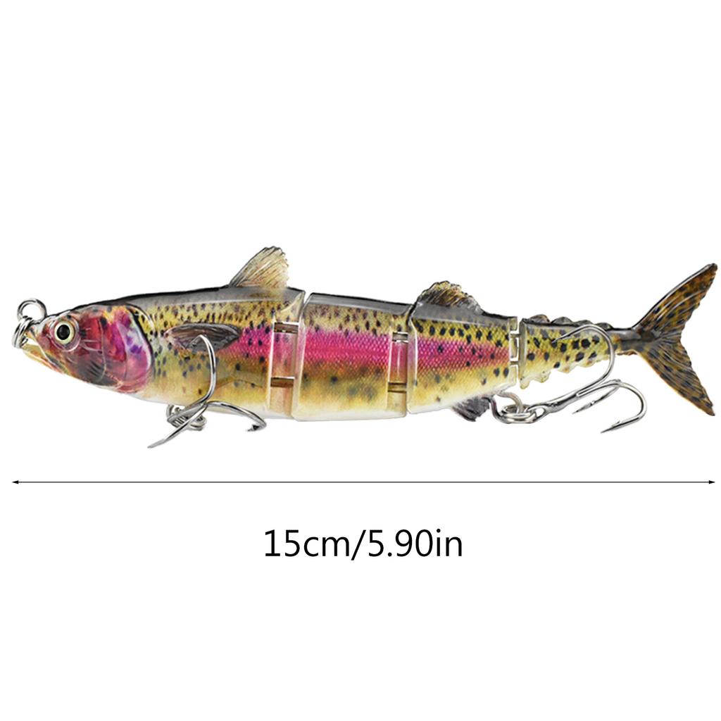 4-teilige Thunfisch-Köder Mehrgelenkige Swimbaits mit Haken Harte Gelenk-Bass-Angelköder Köder Simulierte Schwimmköder