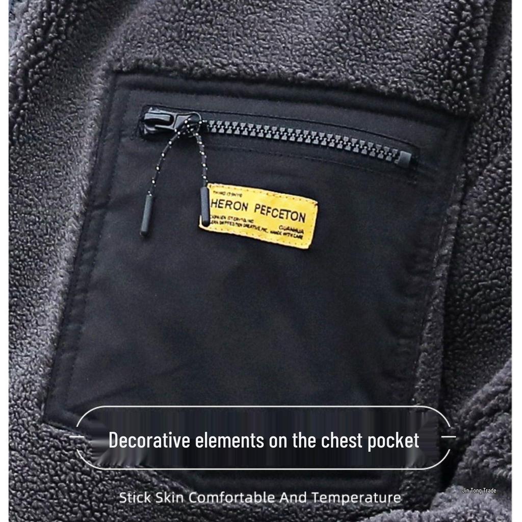 Herren-Fleecejacke in Übergröße – Samtgefüttert, lockere Passform für Herbst und Winter