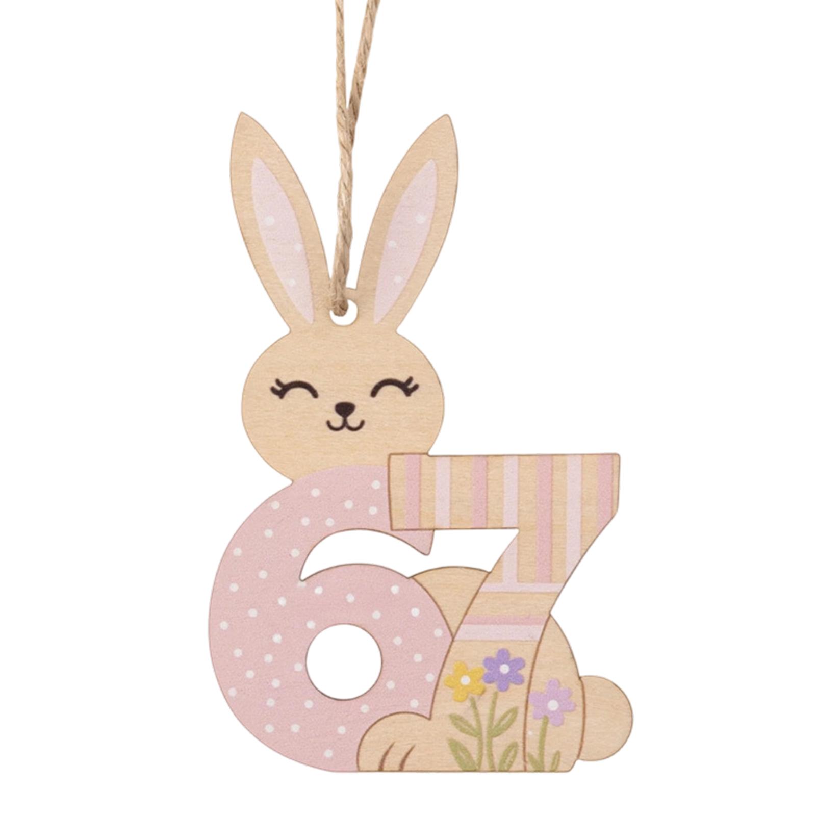 

Деревянные подвески Пасхальный кролик, Веселые цифровые подвески One Size