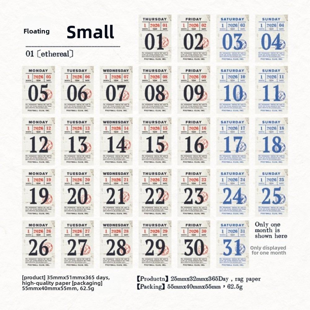 Ретро Минималистичный Мини Отрывной Календарь Блокнот Отрывной Дизайн Календарь на 365 Дней Бумажный Материал Настольный Календарь