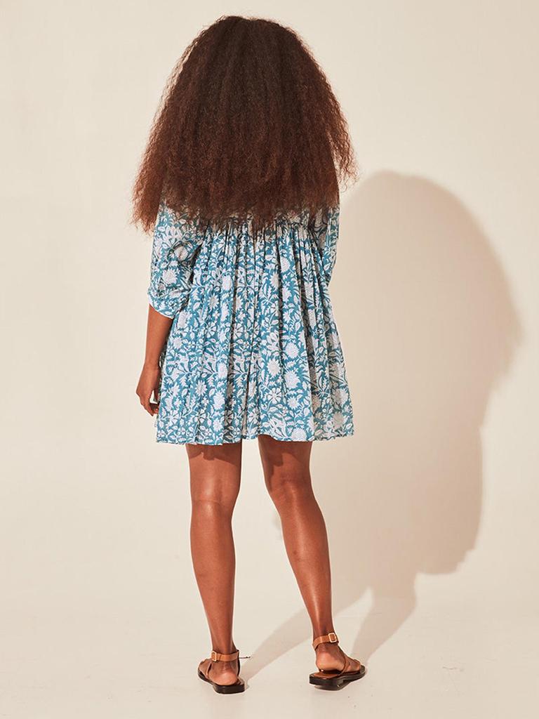 Women's Floral Tie-Back Casual Cotton Dress - Short Sleeve & Loose Fit for Beach Holidays