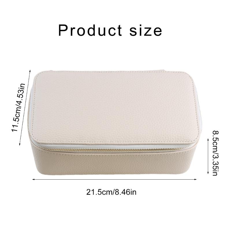 Étui à bijoux de voyage élégant avec 12 pochettes zippées en velours PU Organisateur de boucles d'oreilles colliers porte-accessoires