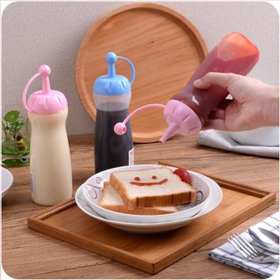 Küchen-Kunststoff-Quetschflaschen-Gewürzspender für Saucen-Essig-Öl-Salat