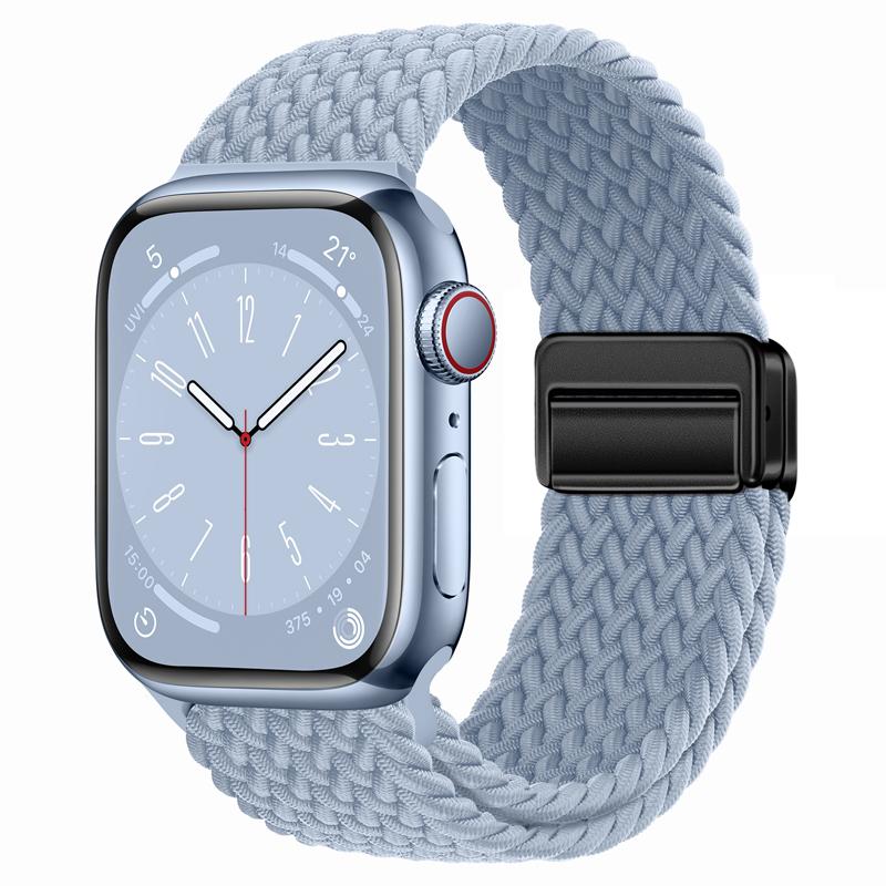 

Nylon Strap For Apple Watch Band 44mm 40mm 45mm 49mm 41mm 44 mm magnetic buckle Braided Bracelet iWatch series 9 se 7 3 8 Ultra 38mm 40mm 41mm ціан