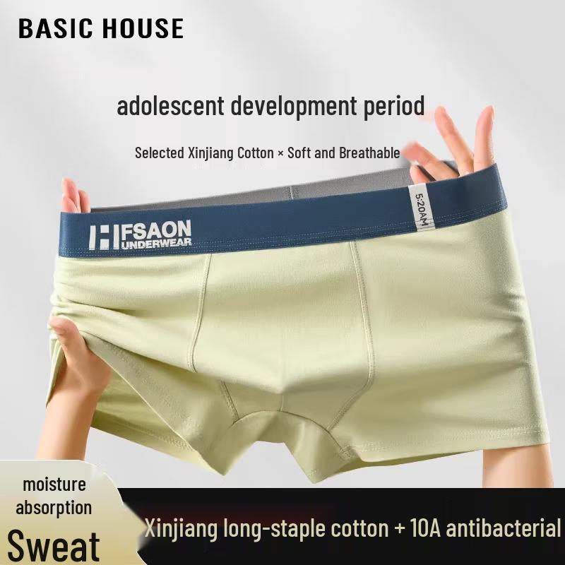 

Basic House Boys Cotton Antibacterial Boxer Briefs 180 (70-80 kg)