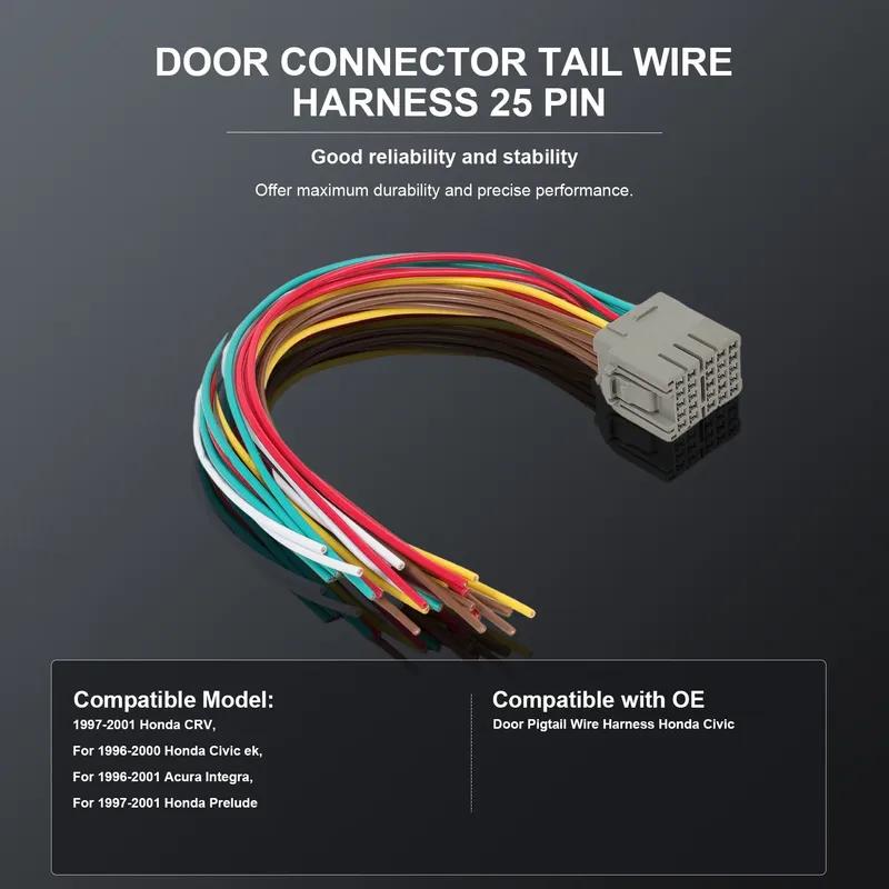 Front Driver/Passenger Side Door Connector Pigtail Wire Harness For 96-00 Civic 97-01 C-RV 96-01 Acura Integra 97-01 Prelude