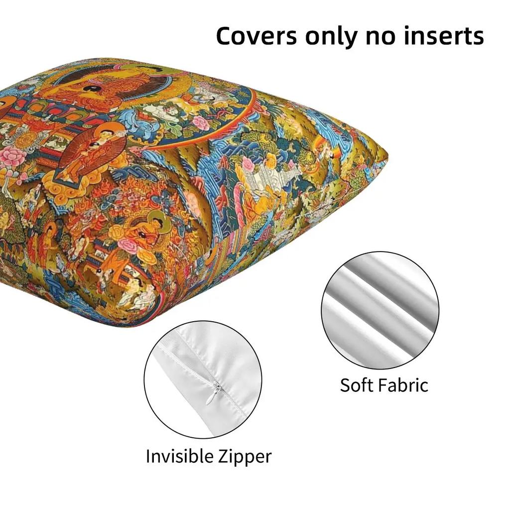 Tantric Buddhist Deity Buddhism God Buddha 2 Pcs Square Pillowcase Pillow Cover Cushion Throw Pillow For Home Car