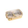 Sealed Stainless Steel Lunch Box Rectangle Rectangle Lunch Box 2/3 Gird Food Storage Box  Outdoor