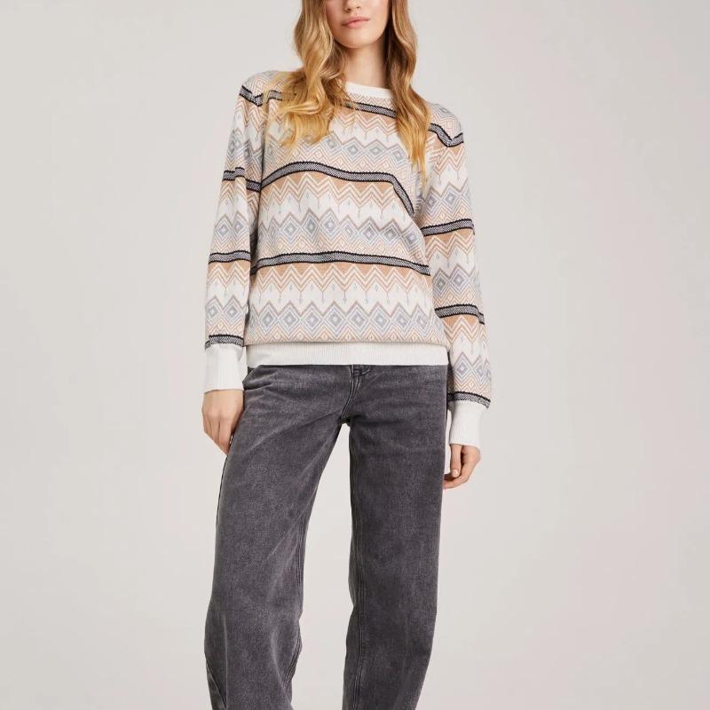 New Autumn and Winter Jacquard Women's O-neck Knitted Pullover Long Sleeve Loose Top Women's Pullover Warm Sweater