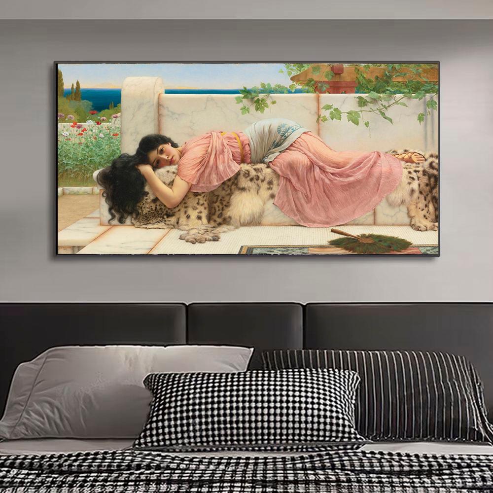 Sleeping Beauty Woman Figure Painting Wall Art Canvas Scandinavian Posters and Prints Modern Wall Art Picture for Living Room