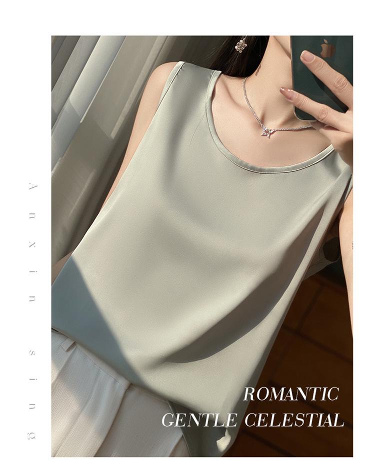 Summer 2025 Women's Round Neck Sleeveless Pullover Vest