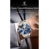 POEDAGAR Original Luxus Herrenuhr Wasserdicht Leuchtend Chronograph Armbanduhr Edelstahl Quarzuhren für Mann Reloj