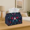 1pc Tissue Box Holder Cute Cartoon Vector-Style Drawing of an Intricate Floral Pattern - Multifunctional Napkin Dispenser for Home Party Car Decor - D