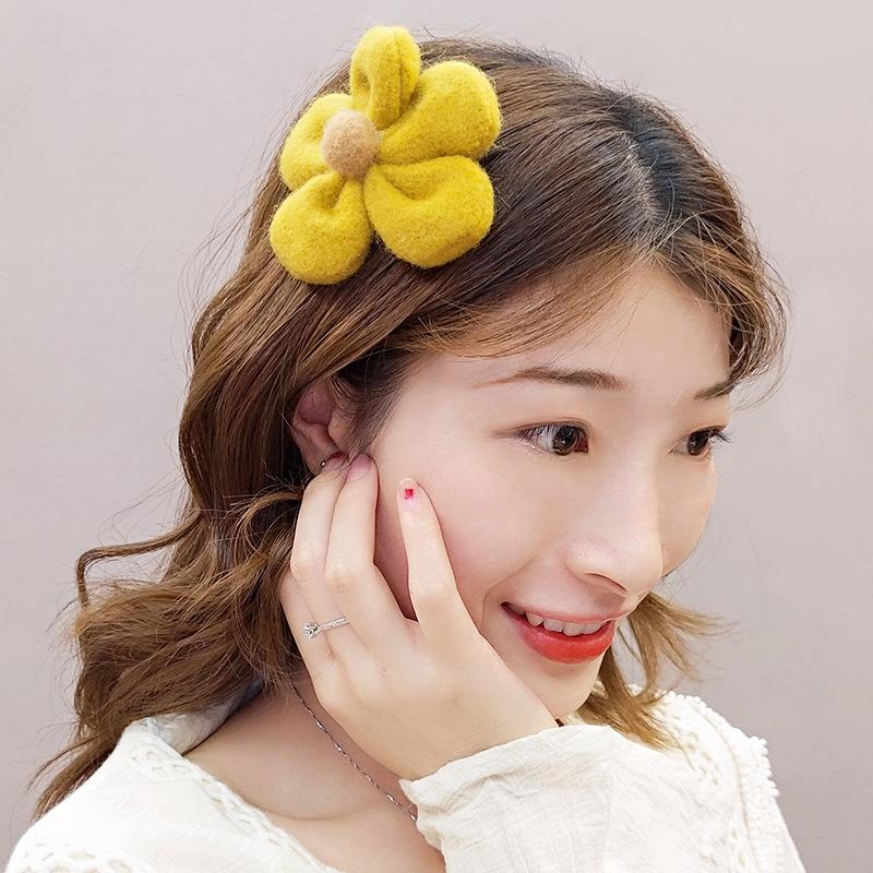 Korean Cute Woolly Flower Plush Hair Tie Headband
