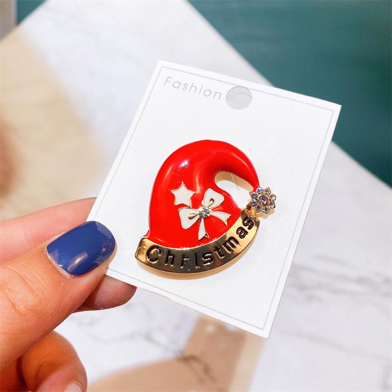 Yimu Alloy Christmas Brooch - Santa Claus & Tree Ornament Corsage