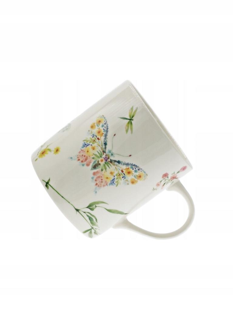 MUGS CERAMIC MUG 300 Ml Butterfly and Dragonfly Pattern PAPILLON SET OF 2