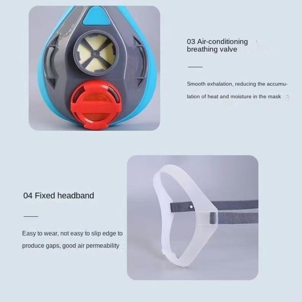Silicone Dustproof Half Mask Replaceable Filter Cotton Cleanable Respirator Reusable Dust Face Mask
