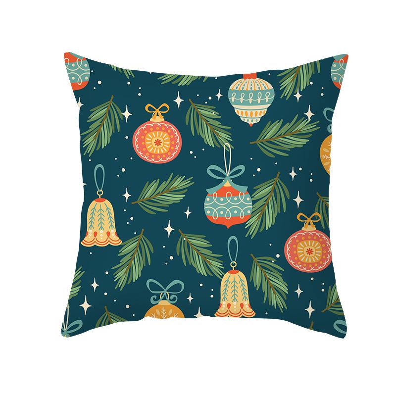 Nordic Print Cartoon Christmas Pillow Cover Colorful Santa Claus Office Pillow Cushion Cover Home