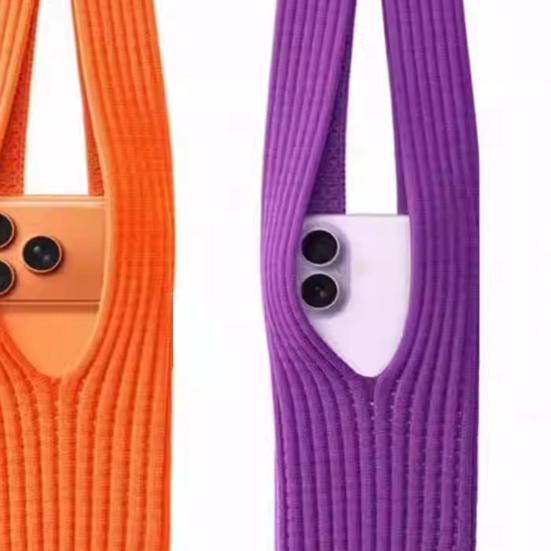 Stretchy Mobile Phone Bag Knitted Crossbody Phone Pouch Stretchable Universal Tote Handbag Smartphone Carrier for