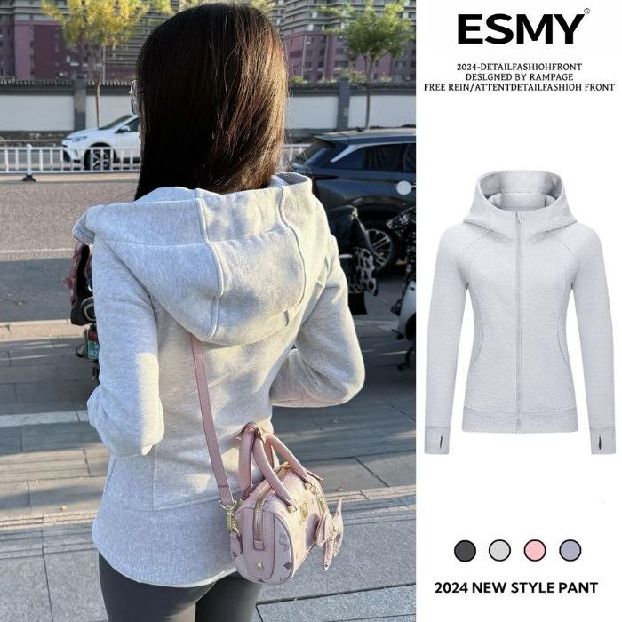 Women s American Style Pink Hooded Sweatshirt Jacket - Petite Casual Zipper Cardigan for Autumn/Winter Sportswear. S