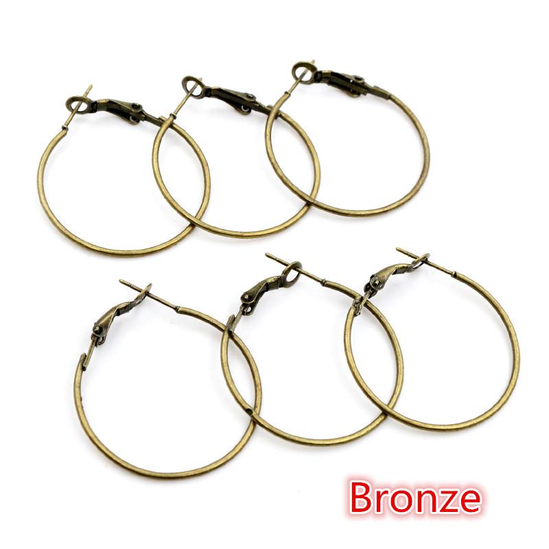 

20pcs/Lot 15mm 20mm 25mm 30mm 5colors Plated Circle Round Hoop Round Big Circle Hoop Earrings DIY Women Jewelry Making 15mm бронзовый