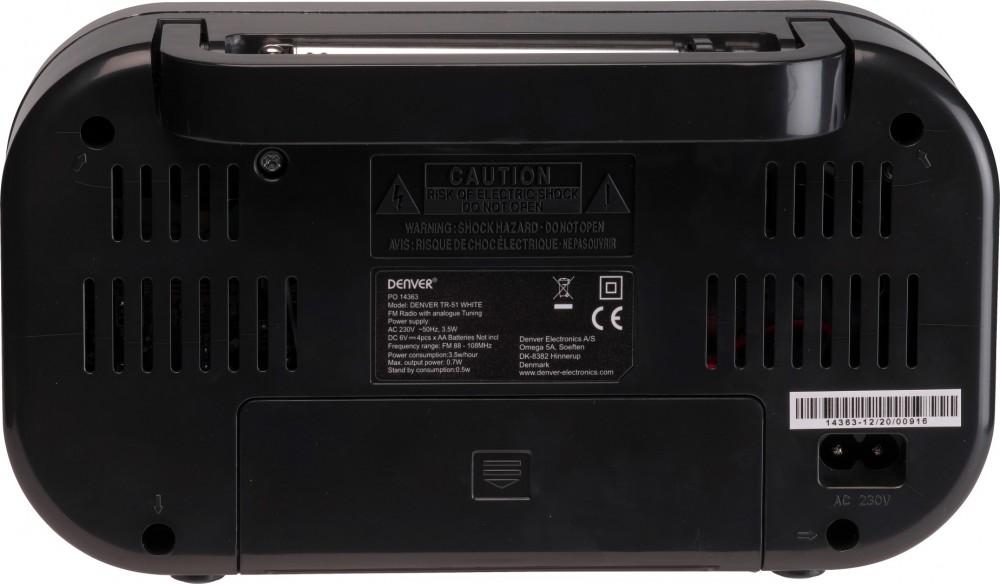 DENVER TR-51WHITE - analogowe radio FM, Denver