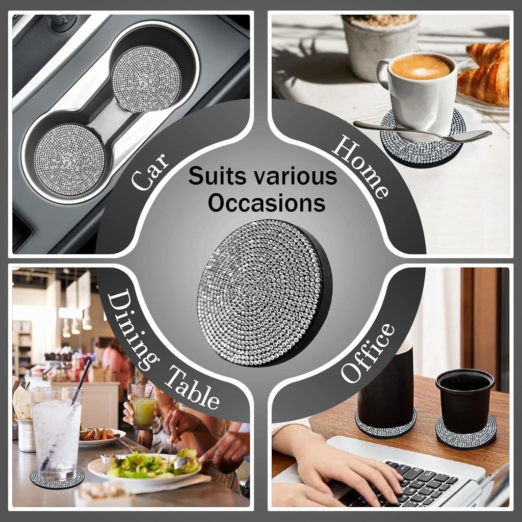 Fit for Jeep Bling Cover,Bling Interior Accessories,Car Cup Holder Coaster Bling Engine Start Stop Button Cover,Compatible with Grand Cherokee