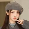 Autumn and Winter Retro Love Beret Hat Women's Warm Octagonal Hat Painter Hat