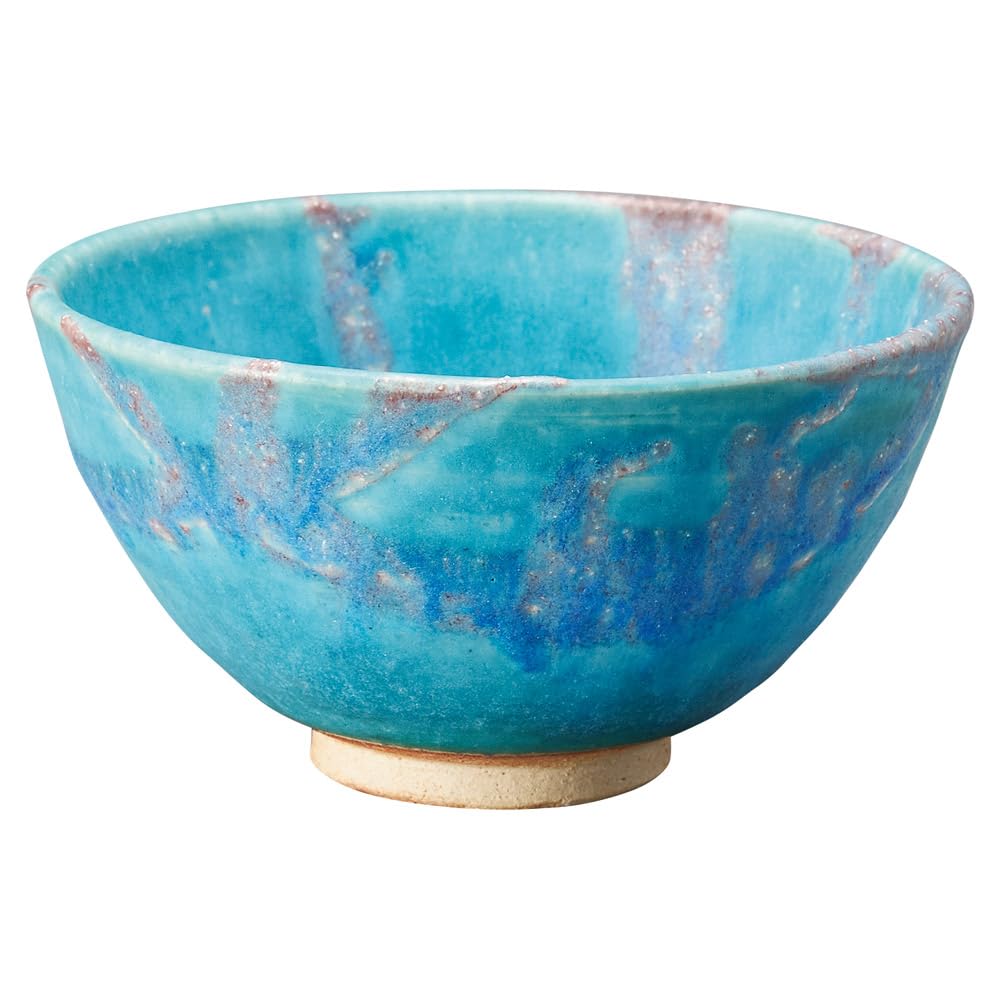 Marui Seito Shigaraki Ware Hechimon Rice Bowl, Diameter 11cm, Dew Grass Blue, MR-3-4538