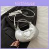 Minimalist Pu Heart Lace Design Bag With Dumpling Shaped And Phone Pocket For Women