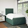 Cadre de lit avec matelas - 120x190 cm - Tête de lit réglable - Velours vert foncé - 2 places