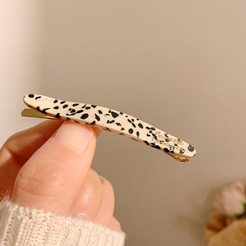 Acetate Hair Side Clip Oval Geometric Bangs Hairpin Women Girls Simple Elegant Duckbill Clip Barrettes Hair Styling Accessories