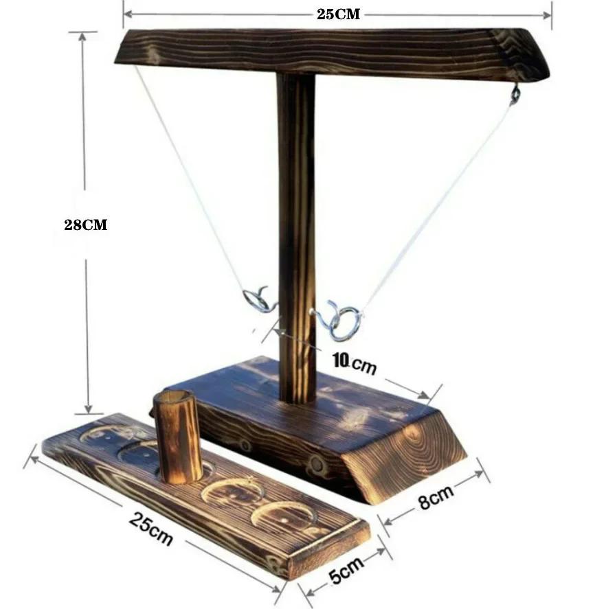 Non-Toxic Ring Toss Games For Kids Adults Home Party Drinking Games Fast-Paced Handheld Wooden Board Games S Ladder Bundle Outdoor Bars