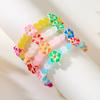 Bohemian Polymer Clay Flower Glass Beads Bracelet for Women Dopamine Plumeria Frangipani  Chain Summer Beach Party Jewelry Gift