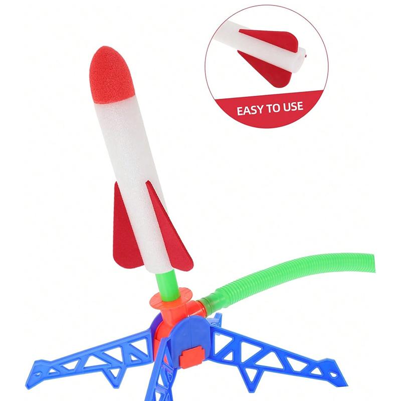 Children'S Indoor And Outdoor Soaring Rocket Outdoor Foot Stomping Launch Interactive Game Activity Flying Rocket