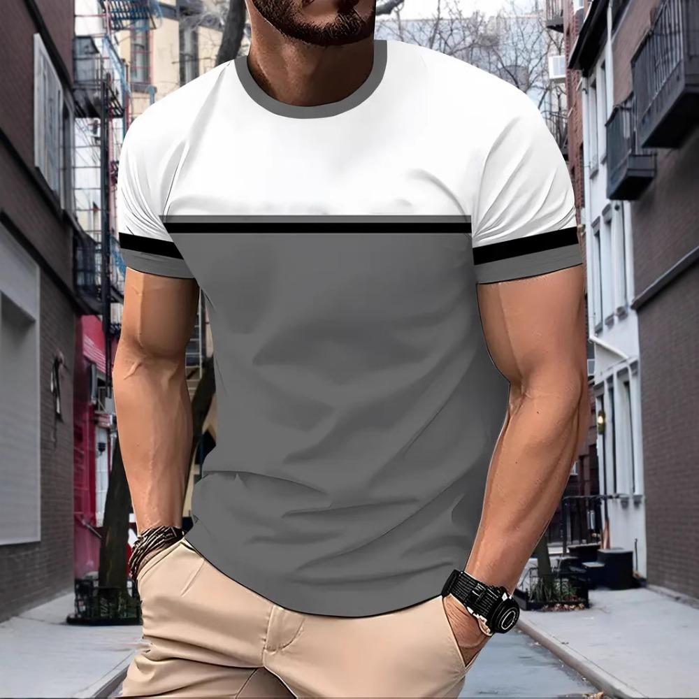 3D Striped Printed T-shirts for Men and Women, Casual Daily Sportswear, Fashionable Short-sleeved Fitness T-shirts, Summer Hip-hop