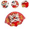 Spring Festival Fan Shaped Lion Dance Door Decoration 33x50cm Multifunctional Flocked Fabric for Festival Party Supplies