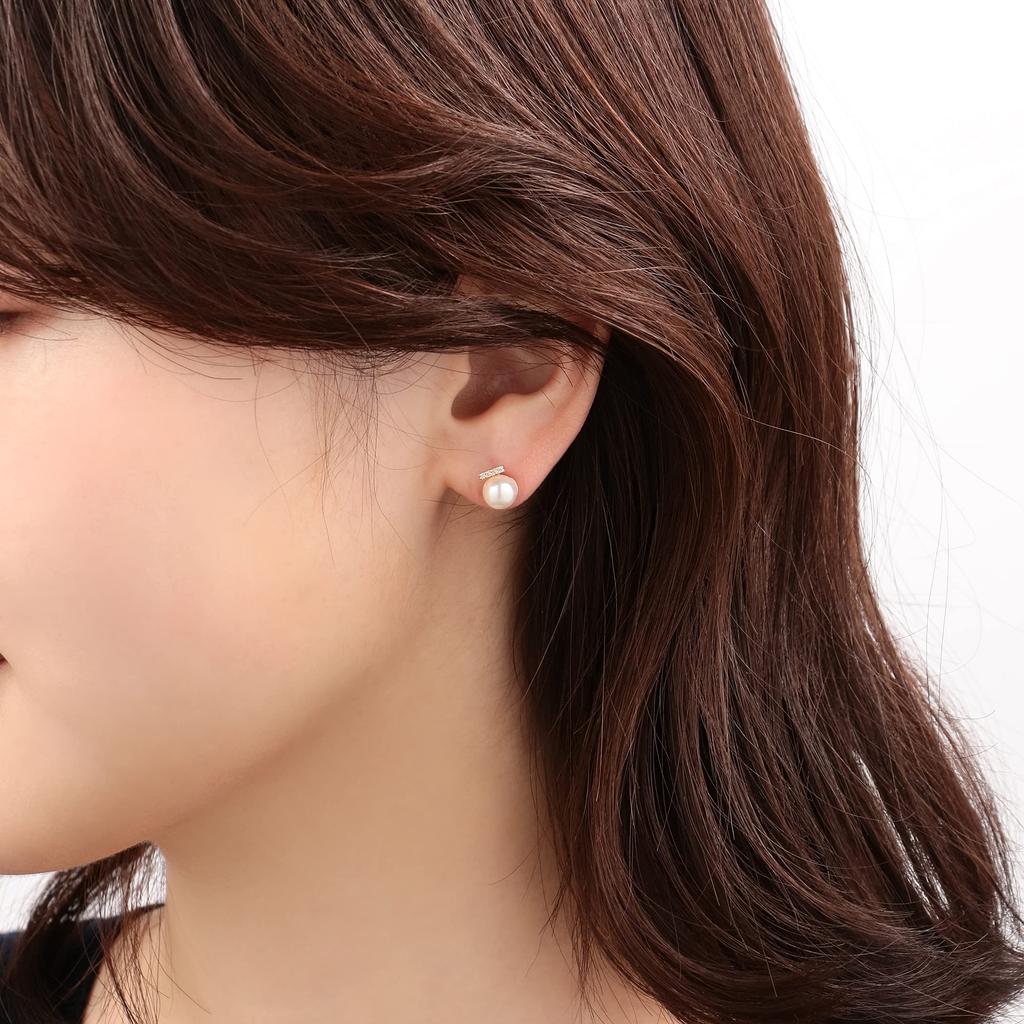 [Official] ESTELLE Women's Earrings in 10K Yellow Gold with June Birthstone Akoya Pearls (Product Code: 0242-0536-0019-0000)