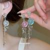 Spring Date~ Super Fairy Resin Flower Fringed Stud Earrings, New Beautiful Earrings, Exaggerated Design Earrings
