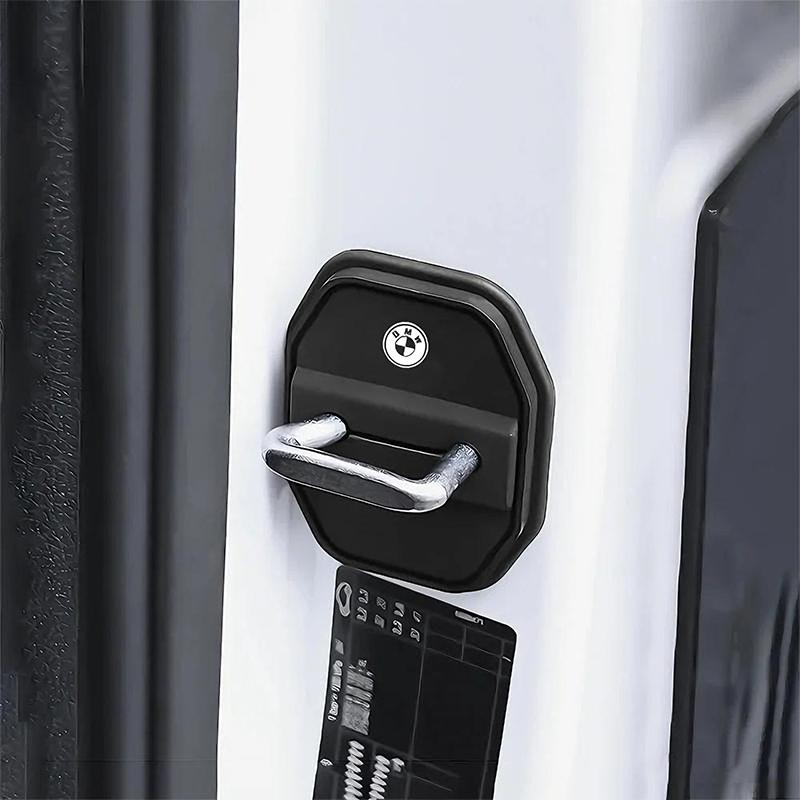 4Pcs Motorcycle sticker /Silicone Car Door Lock Buckle Car Door Latch Mute Damping Cushion For BMW M 2 3 E46 E90 E60 F30 F10 E39 XR1