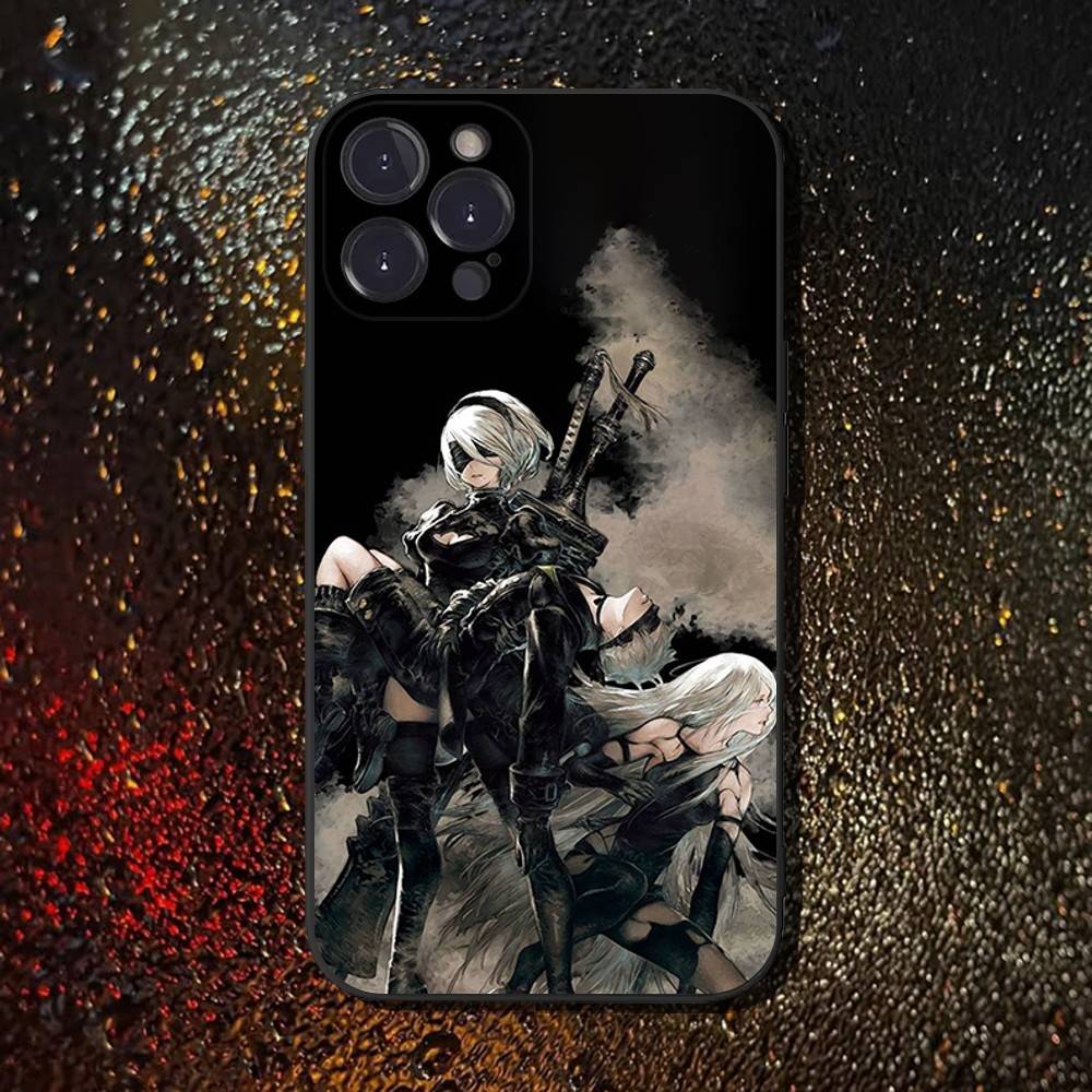 Game Nier Automata Phone Case For iPhone 16,15,14,13,12,11 Plus,Pro Max,XS,X,XR,SE,Mini,8,7,Soft Silicone Black Cover