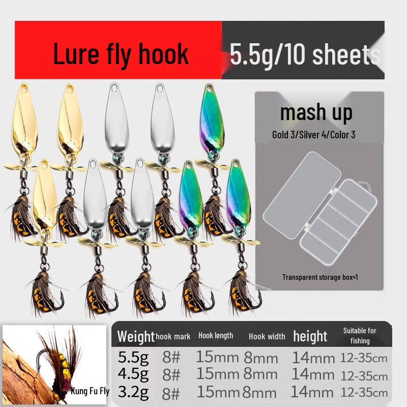 Propeller Spinner Fly Fishing Lure - Micro Soft Bait Hook for White Mouth Fishing