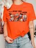 Halloween Coffee Lover Womens T Shirt Spooky Drink Eyeball Spider Bat Pumpkin Skull Graphic Short Sleeve O Neck Party Daily Tops