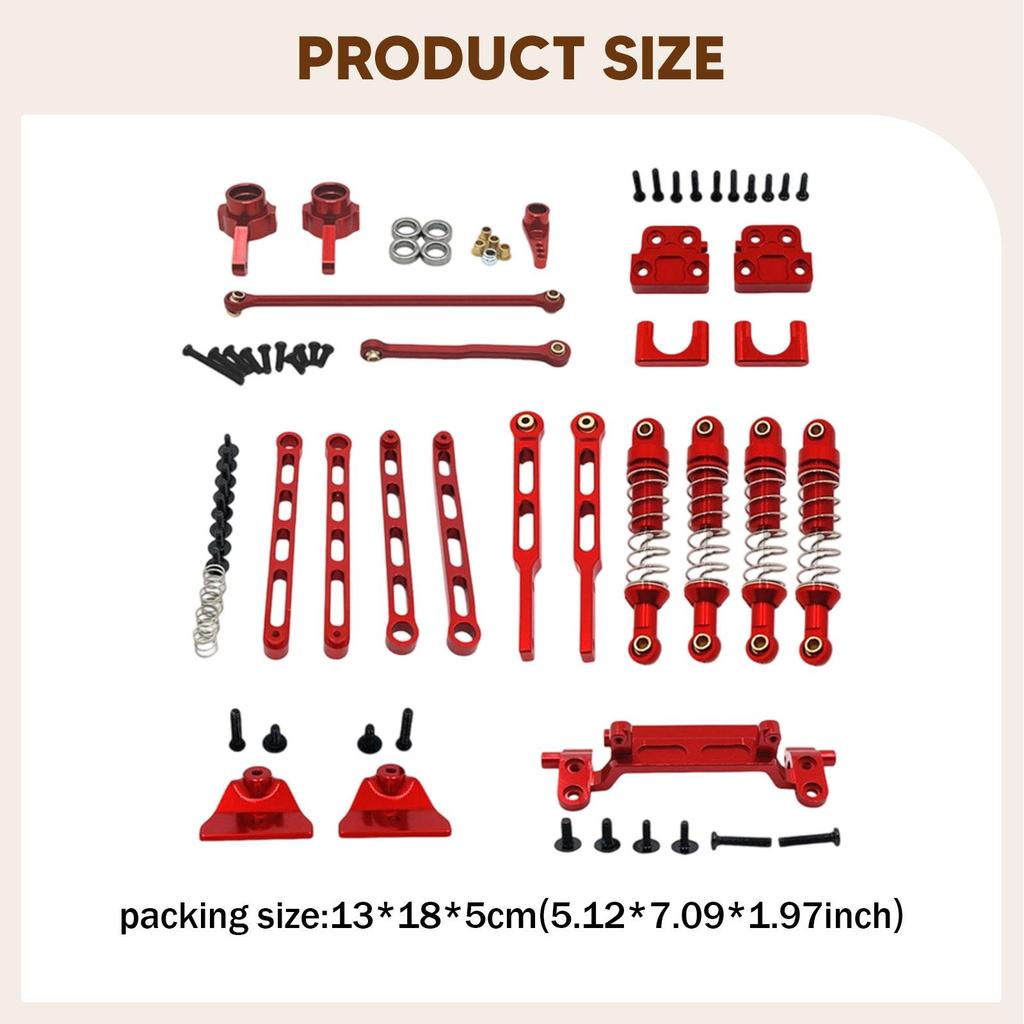 RC Upgrade RC Tie Rod Upgrade Tie Rod Mount Front and Rear Shock Absorbers for 1:12 Scale MN82T MN82Pro DIY Accessories