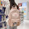 Schoolbag1011 Backpack Women's Large Capacity Backpack Junior High School High School Student Multi-layer Lightweight Schoolbag Bow Embroidered 