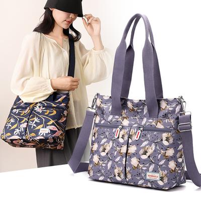 Sieviešu rokassomiņa ar ziedu rakstu. Vintage plecu soma, liela ietilpība Crossbody soma