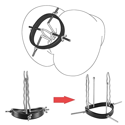 Yemax Anal Stainless Opening Device 4 Anal Observation Fully Visible Anal 2 Types of Adjustment Hollow Anal Adult Goods for SM 124 mm x 152 mm Plug,
