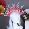 Charming Flower Crowns Headpiece Traditional Chinese Flowers Hair Accessory Eye Catching Floral Headband Ornament
