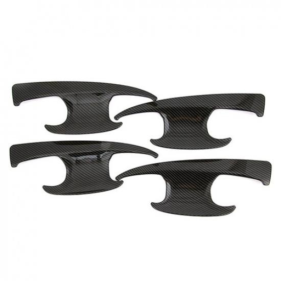 12Pcs Carbon Fiber Car Door Handle Bowl Cover For Toyota Corolla Altis 2014-2018