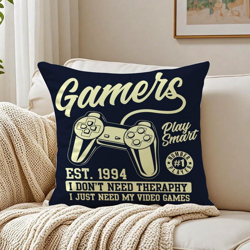 Fashion Colorful Graffiti Game G-Gamepad Cushion Cover Linen Pillowcase Soft For Sofa Bed Home Room Decor